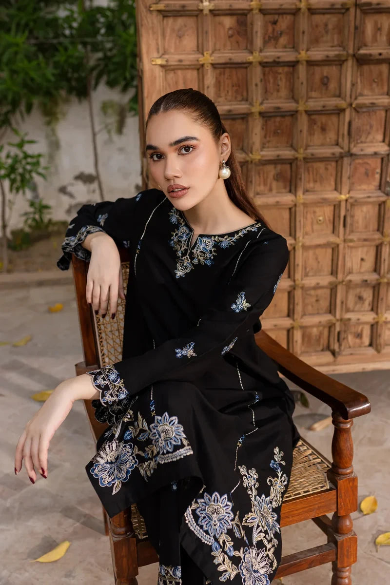 Velour Black 2Pc - Embroidered Summer Dress